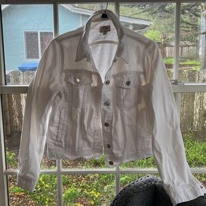J Crew White Denim Cropped jacket